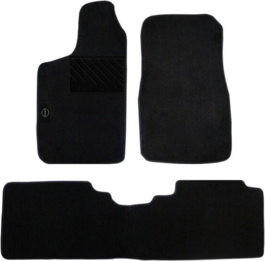 Autopataki Set of Front and Rear Mats 3pcs for Nissan Navara 1997-2004 Black