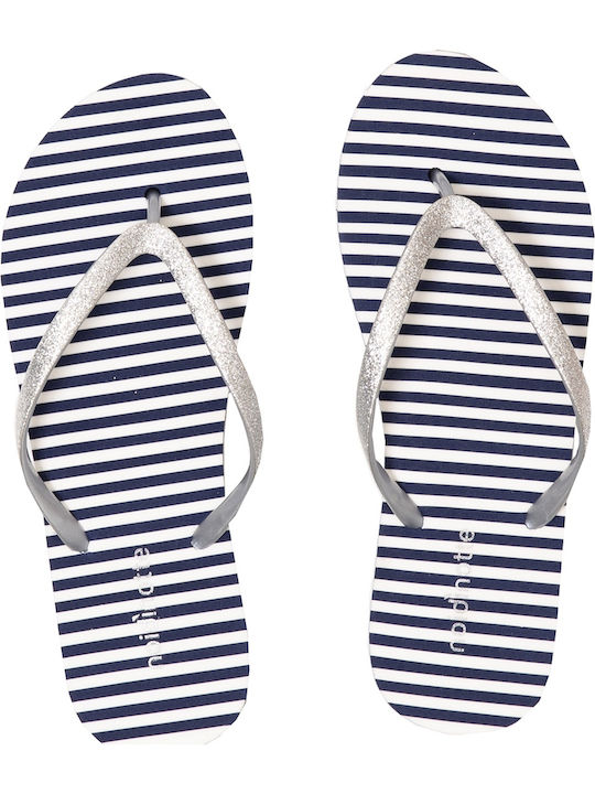 Noidinotte Women's Flip Flops White/Blue