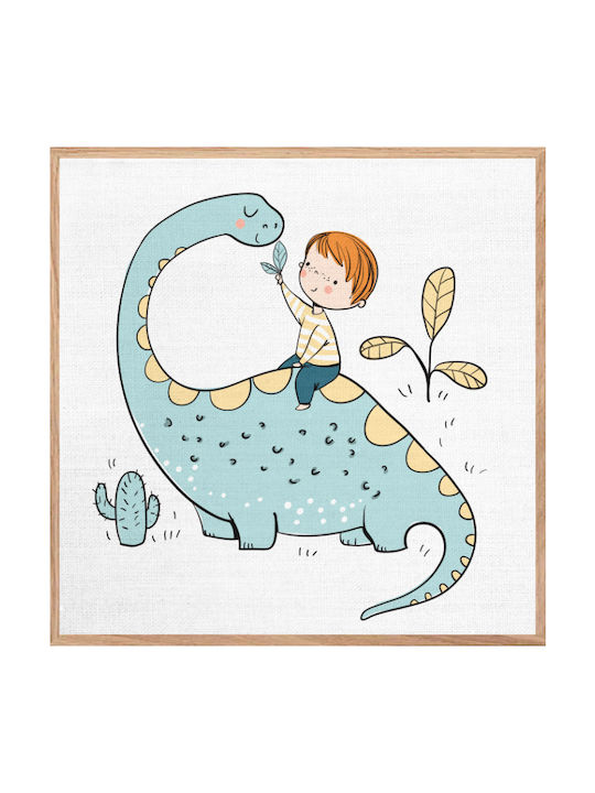 Walls Kids Wall Art Framed Boy Dinosaur on Canv...