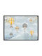 Walls Kids Wall Art Mountains Hot Air Balloons with Black Frame on Canvas 20x15cm