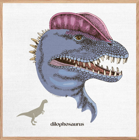 Walls Kinder Wandkunst Gerahmt DilofoSaurus