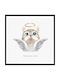 Walls Kids Wall Art Angelic Kitten with Black Frame 30x30cm Walls-103540-02-10-030-030