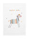 Walls Kinder Wandkunst Rainbow Zebra mit Weißem Rahmen auf Segeltuch 60x90cm