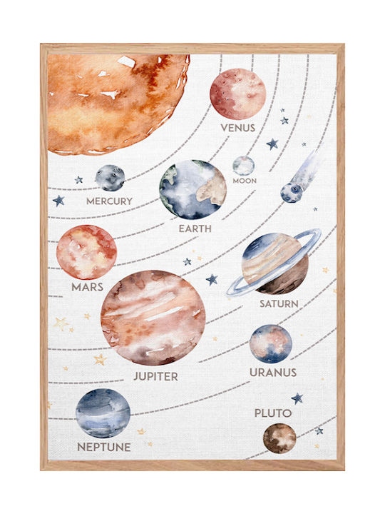 Walls Kids Wall Art Solar System on Canvas 15x20cm