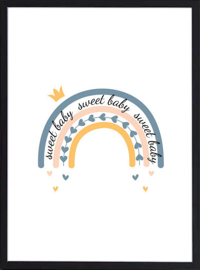 Walls Kids Framed Rainbow Hearts Wall Art with Black Wooden Frame 15x20cm