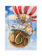 Walls Kids Wall Art Travel Hot Air Balloon with White Frame on Canvas 20x30cm