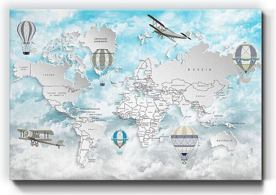 Walls Kids Wall Art Map Designs on Canvas 40x30cm