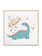 Walls Kids Wall Art Space Dinosaur on Canvas 40x40cm