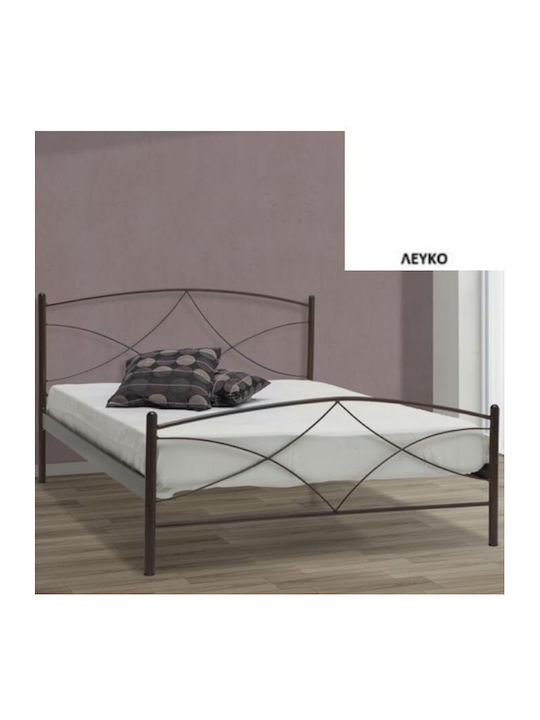 Andros Bed Double Metal White for Mattress 150x...