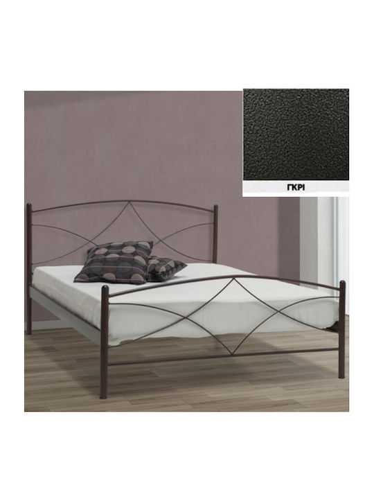 Andros Bed Double Metal Gray for Mattress 150x2...