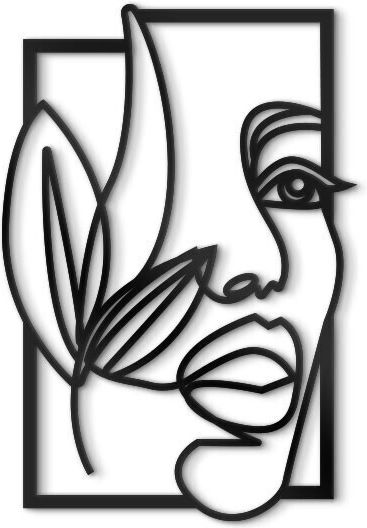 Walls 3D Wall Decor Silhouette Woman Flower Made of Wood 40x40cm