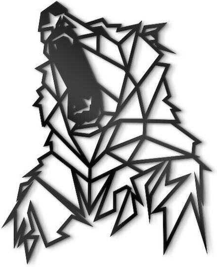 Walls 3D Wall Decor Silhouette Bear Roaring Made of Plastic 40x40cm