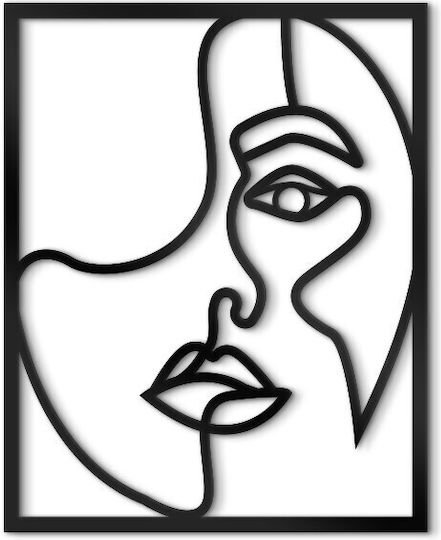 Walls 3D Wall Decor Silhouette Girl Face Made of Wood 40x40cm