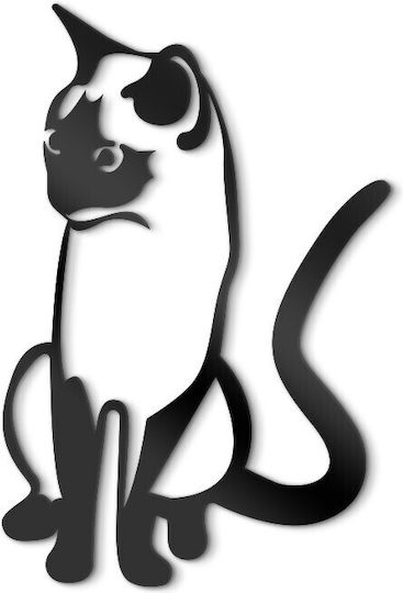Walls 3D Wanddekoration Silhouette Katze aus Hölzernes 40x40cm