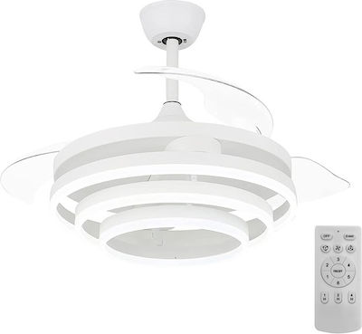 Powertech Ceiling Fan 50cm with Light and Remote Control White