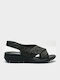 Leather Women's Flat Sandals Anatomic in Black Color