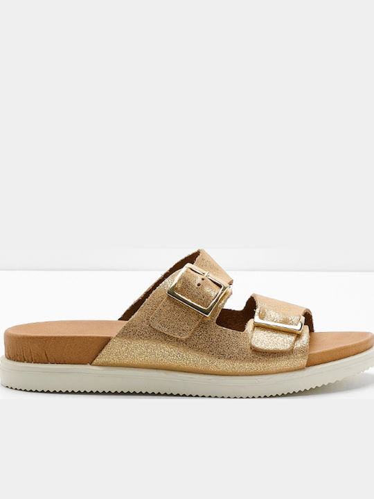 Imac Leather Women's Flat Sandals Anatomic Beig...