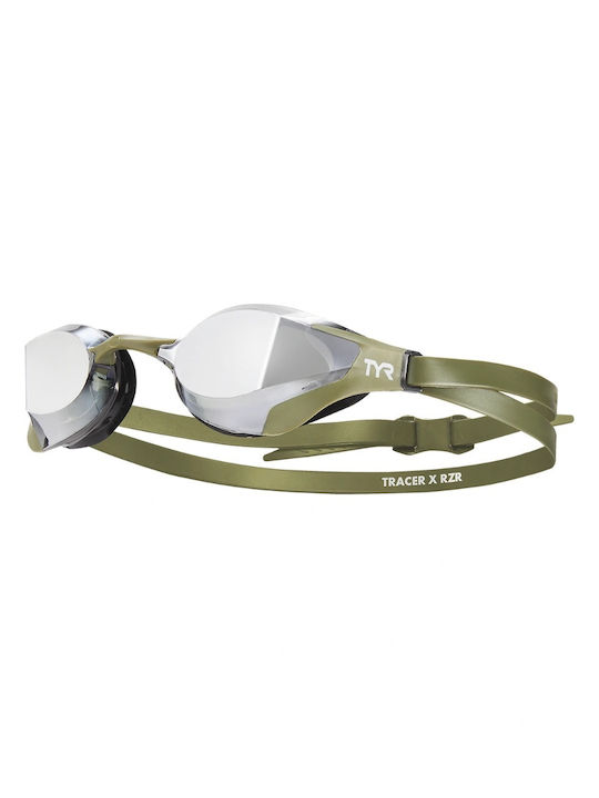 Tyr TRACER-X RZR Swimming Goggles Adults with Anti-Fog Lenses Green