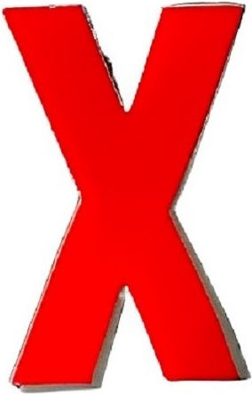 Sign with Text in Orange Color 3cm 6308000000091