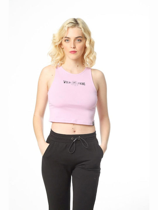 Paco & Co Damen Sommer Crop Top Ärmellos Rosa