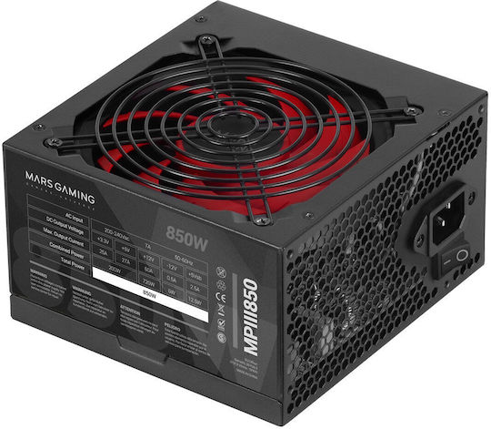 Mars Gaming MPIII850 850W Черен Компютърно захранване Пълен кабел