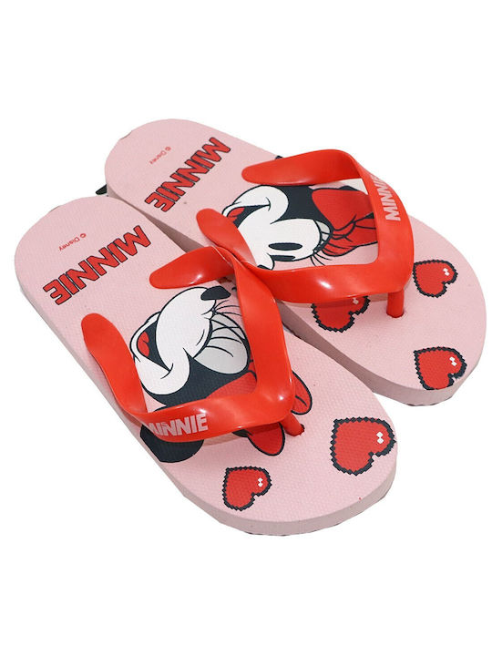 Disney Παιδικές Σαγιονάρες Flip Flops Minnie Κόκκινες