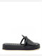 Sandale Casual Damă Din Piele Negru