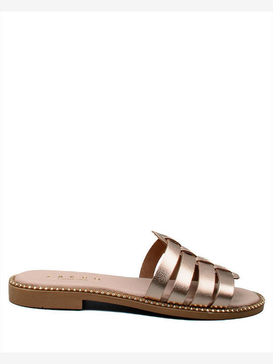 Zakro Collection Leather Women's Flat Sandals in Pink Color