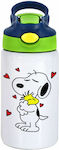 Kids Stainless Steel Thermos Water Bottle with Straw White 350ml
