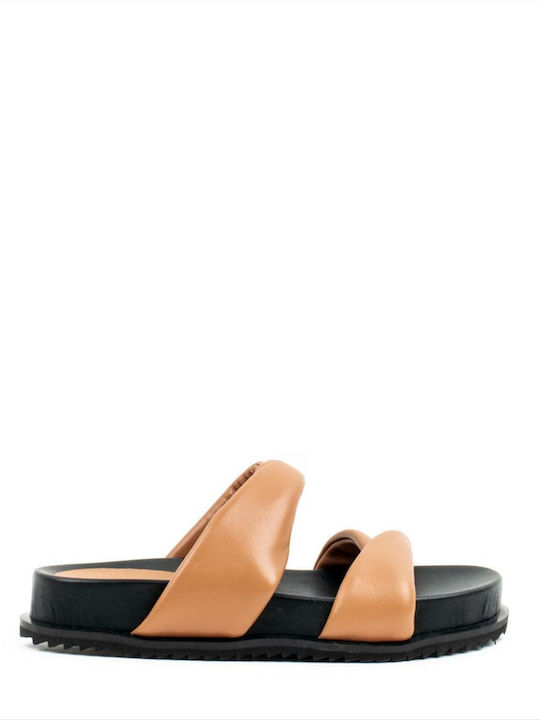 Zakro Collection Leder Damen Flache Sandalen in Tabac Braun Farbe