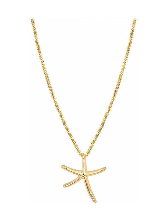 Necklace with design Star Gold Plated