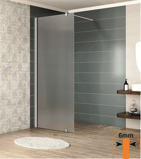Inter Ceramic Διαχωριστικό Ντουζιέρας με Συρόμενη Πόρτα 80x200cm Fabric Chrome