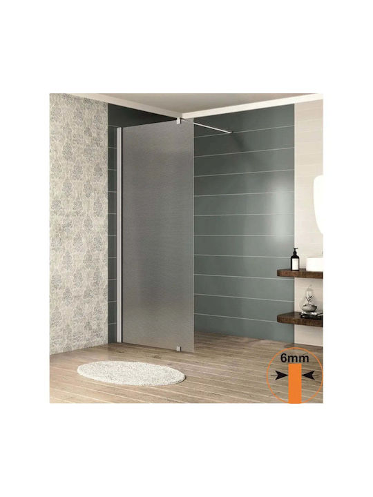 Inter Ceramic Shower Screen for Shower with Sliding Door 70x200cm Fabric Chrome