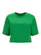 Freddy Women's Summer Crop Top Short Sleeve Green