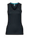 Odlo Women's Athletic Blouse Sleeveless with V Neckline Black