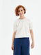 Compania Fantastica Women's Blouse Cotton Short Sleeve White