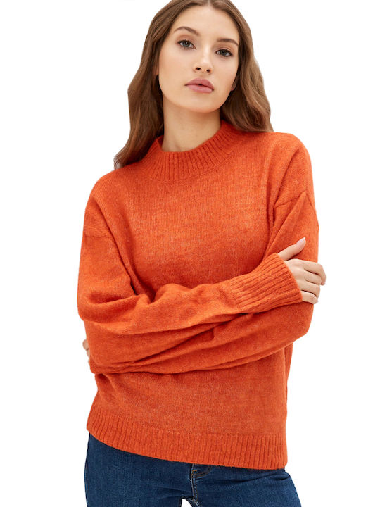 ICHI Damen Langarm Pullover Orange