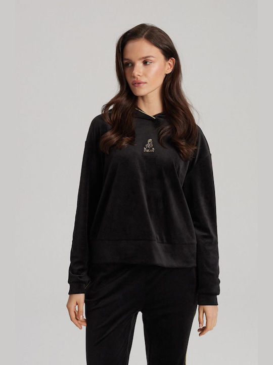 Dakar Women's Blouse Velvet Long Sleeve Black