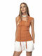 Raffaella Collection Women's Summer Blouse Sleeveless Orange