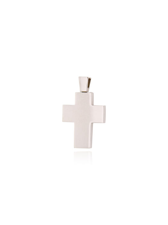 Skaras Jewels Men's White Gold Cross 14K