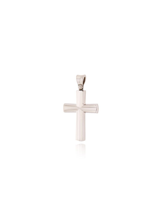 Skaras Jewels Men's White Gold Cross 14K