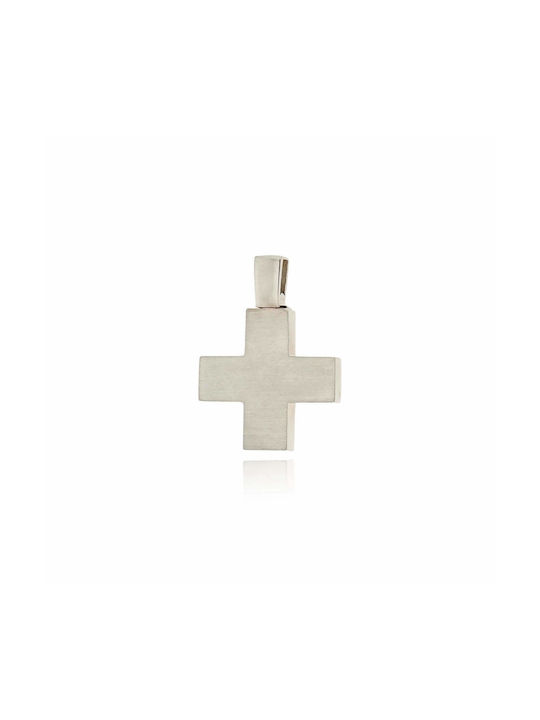 Skaras Jewels Men's White Gold Cross 14K