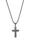 Puppis Black Men's Cross from Steel with Chain