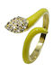 Poco Loco Damen Ring mit Emaille aus Silber Vergoldet