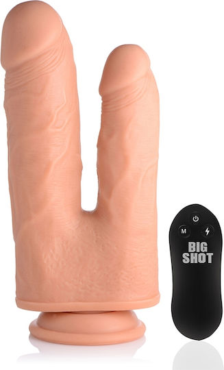 Curve Toys Double Vibrator with Remote Control 20.5cm Flesh