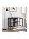 Floor-standing Living Room Display Cabinet made of Metal with Glass Black 70x35x70cm