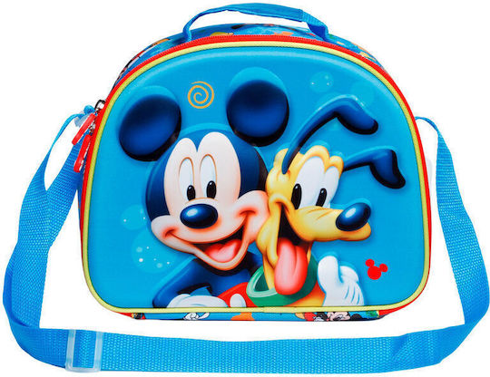 Karactermania 3D Σχολικό Τσαντάκι Φαγητού Ώμου 4lt Μπλε Mickey 20.5x10x26cm