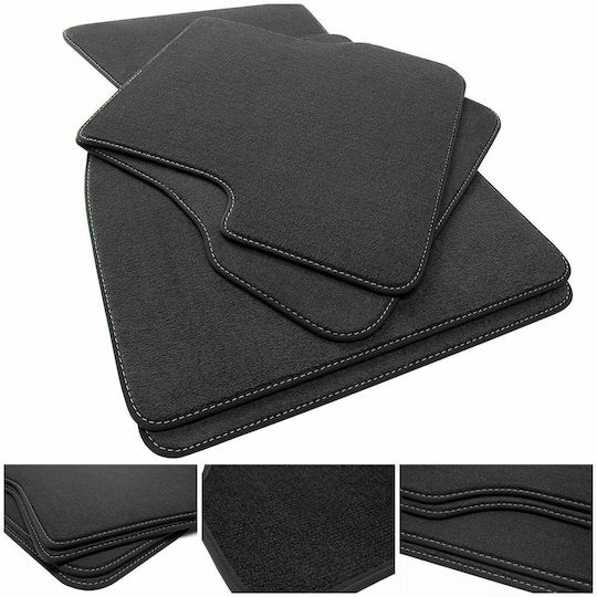 Set of Front and Rear Mats 4pcs for Nissan Micra 2002-2011 Black