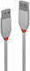 Lindy USB 2.0 Кабел USB-A мъжки - USB-A мъжки Сив 1м 36712