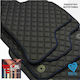 Honda Cr-z 2010-2016 Cube Schwarze Techno-Leder-Matten mit Blauer Stickerei Type-r Set 2 Stk
